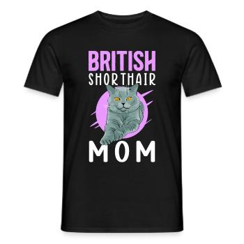 Britisch Kurzhaar Mom British Shorthair Geschenk - Männer T-Shirt - Schwarz - Vorne - AI Model Male 178 light (178cm)