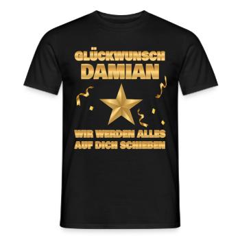 Kollege Damian - Männer T-Shirt - Schwarz - Vorne - AI Model Male 178 light (178cm)