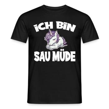 Ich Bin Sau Müde Einhorn - Männer T-Shirt - Schwarz - Vorne - AI Model Male 178 light (178cm)