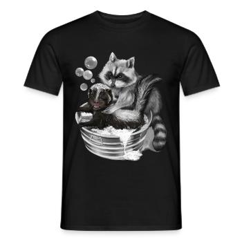 wishy-washy - Men's T-Shirt - black - Front - AI Model Male 178 light (178cm)