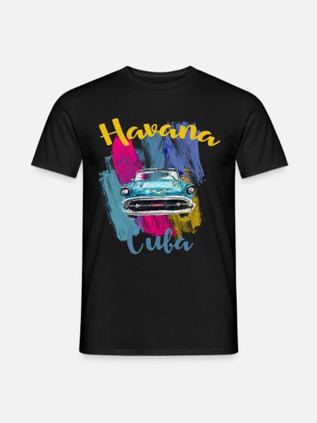 Classic Car Cuba Havana Vintage Car I Cuba T-Shirt - Men's T-Shirt - black