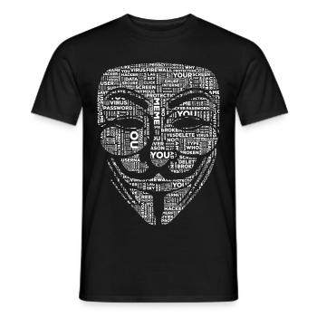 Anonymus Hacker - Männer T-Shirt - Schwarz - Vorne - AI Model Male 178 light (178cm)