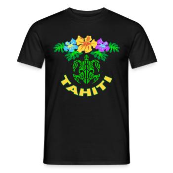 tahiti symbol 02 - Men's T-Shirt - black - Front - AI Model Male 178 light (178cm)