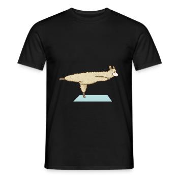 Alpagas lama Yoga Sport Drôle Gymnastique - T-shirt homme - noir - Devant - AI Model Male 178 light (178cm)