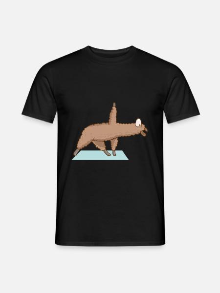 Alpaka Lama Yoga Sport Lustig Turnen Gymnastik - Männer T-Shirt - Schwarz