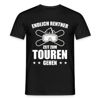 Endlich Rentner Zeit zum Touren Gehen Skitour - Männer T-Shirt - Schwarz - Vorne - AI Model Male 178 light (178cm)