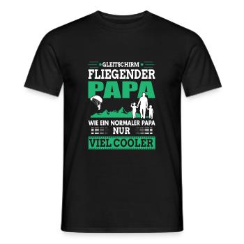 Gleitschirm fliegender Papa Paragleiter Vatertag - Männer T-Shirt - Schwarz - Vorne - AI Model Male 178 light (178cm)