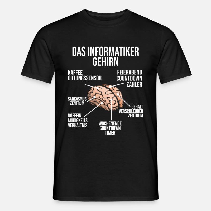 Informatiker Gehirn Geschenk Programmierer - Männer T-Shirt - Schwarz