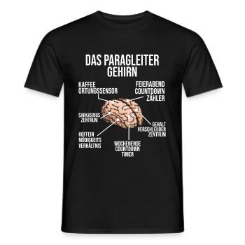 Paragleiter Gehirn Gleitschirmflieger Paragliding - Männer T-Shirt - Schwarz - Vorne - AI Model Male 178 light (178cm)