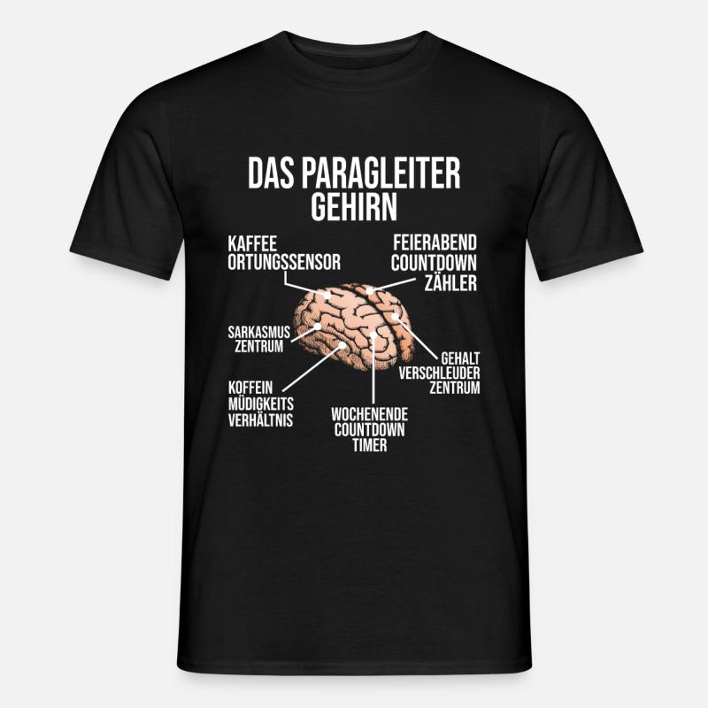 Paragleiter Gehirn Gleitschirmflieger Paragliding - Männer T-Shirt - Schwarz
