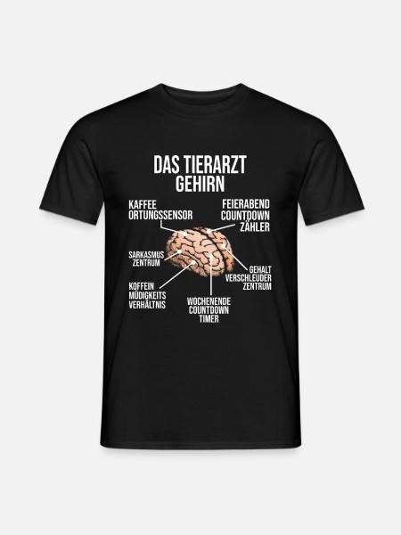 Tierarzt Gehirn Tierärzte Vet Arzt Geschenk - Männer T-Shirt - Schwarz