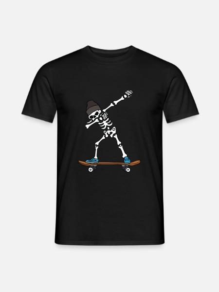 Dabbing Skelett auf Skateboard Geschenk - Mænd T-shirt - sort