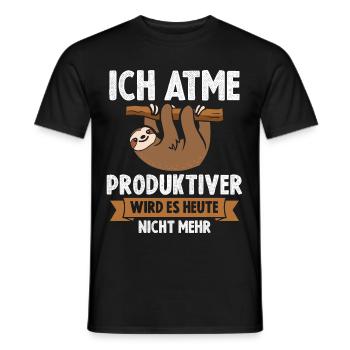 Ich Atme Faultier - Männer T-Shirt - Schwarz - Vorne - AI Model Male 178 light (178cm)