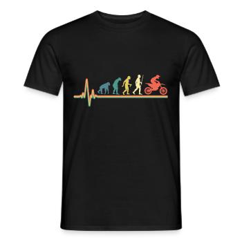 Motocross Heartbeat Retro Evolution Dir Bike - T-shirt homme - noir - Devant - AI Model Male 178 light (178cm)