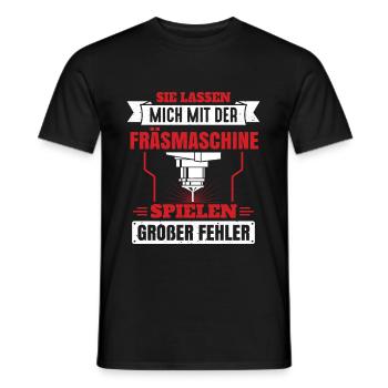 Sie lassen mich mit der Fräsmaschine spielen - Männer T-Shirt - Schwarz - Vorne - AI Model Male 178 light (178cm)