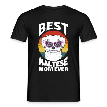 Meilleur Maltese Mom Ever Meilleur Malteser Mama chiens - T-shirt homme - noir - Devant - AI Model Male 178 light (178cm)