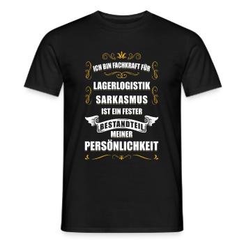 Ich bin Fachkraft für Lagerlogistik Staplerfahrer - Männer T-Shirt - Schwarz - Vorne - AI Model Male 178 light (178cm)