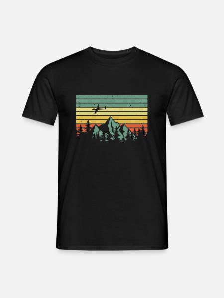 Vintage glider mountains retro glider pilot - Men's T-Shirt - black
