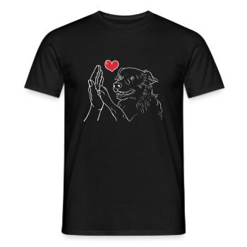 Australian Shepherd Paw Handshake Aussie Lover - Men's T-Shirt - black - Front - AI Model Male 178 light (178cm)