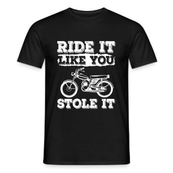 Ride It Like You Stole It Mobylette Mobylette - T-shirt homme - noir - Devant - AI Model Male 178 light (178cm)