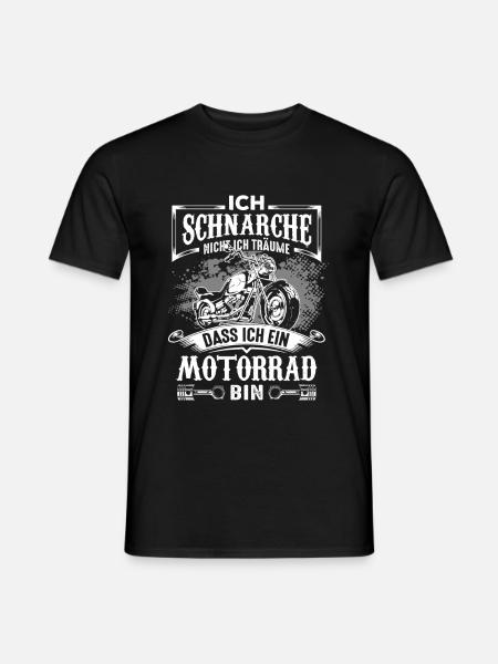 Ich schnarche nicht Ich träume Motorrad - Männer T-Shirt - Schwarz