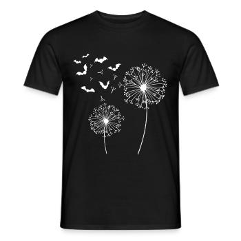 Bat Pusteblume Dandelion Flower Halloween - Men's T-Shirt - black - Front - AI Model Male 178 light (178cm)