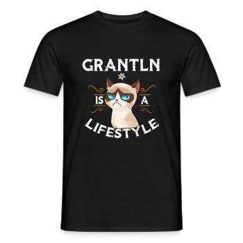 Grantln est un style de vie - T-shirt homme - noir - Devant - AI Model Male 178 light (178cm)
