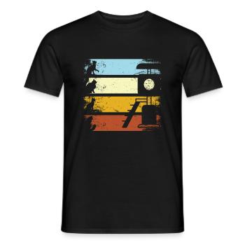 Vintage Katze - Männer T-Shirt - Schwarz - Vorne - AI Model Male 178 light (178cm)