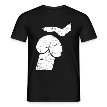 Ambiguous dog penis dog like a dick - Men's T-Shirt - black - Front - AI Model Male 178 light (178cm)