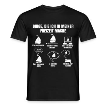 Dinge Die Ich In Meiner Freizeit Mache Segeln - Männer T-Shirt - Schwarz - Vorne - AI Model Male 178 light (178cm)