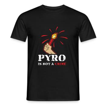 Pyro is no crime pyrotechnics is not a crime - Men's T-Shirt - black - Front - AI Model Male 178 light (178cm)