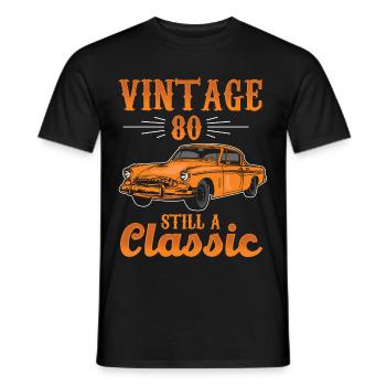 Vintage 80 Still a Classic Cars 57 Automobile Car - Men's T-Shirt - black - Front - AI Model Male 178 light (178cm)