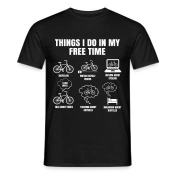 Things I Do In My Free Time Biker Cycling - T-shirt homme - noir - Devant - AI Model Male 178 light (178cm)