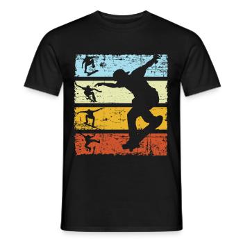 Vintage Skateboard Retro - Männer T-Shirt - Schwarz - Vorne - AI Model Male 178 light (178cm)