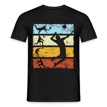 Volley-ball vintage cadeau beach volleyball - T-shirt homme - noir - Devant - AI Model Male 178 light (178cm)