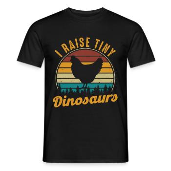 I Raise Tiny Dinosaurs Funny Chicken Gift - Men's T-Shirt - black - Front - AI Model Male 178 light (178cm)