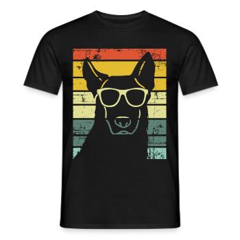 Rétro Vintage German Shepherd propriétaire de chien - T-shirt homme - noir - Devant - AI Model Male 178 light (178cm)