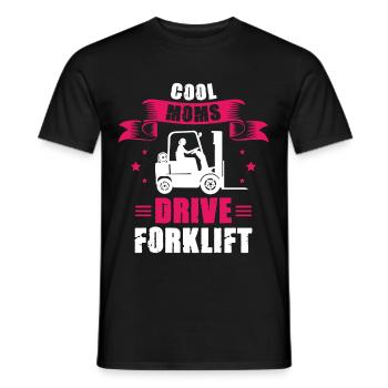 Cool Moms drive Forklift Ladies forklift operator - T-shirt homme - noir - Devant - AI Model Male 178 light (178cm)