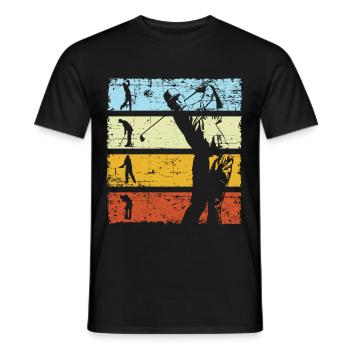 Golfer & Golfspieler Golf Club Golfplatz Retro - Männer T-Shirt - Schwarz - Vorne - AI Model Male 178 light (178cm)