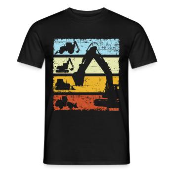Excavatrices vintage Machines de construction - T-shirt homme - noir - Devant - AI Model Male 178 light (178cm)