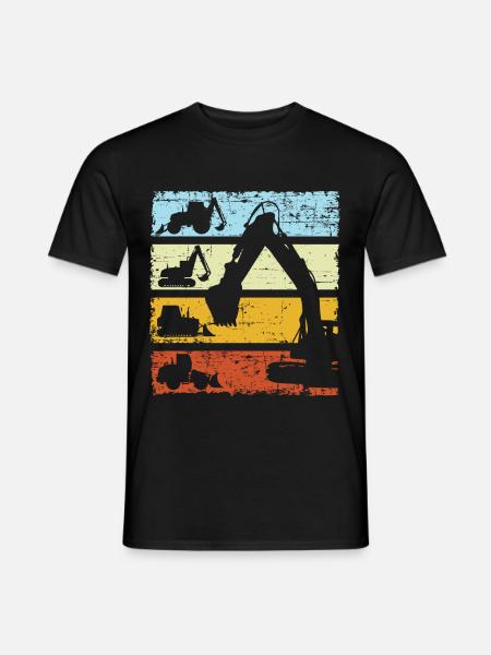 Excavatrices vintage Machines de construction - T-shirt homme - noir