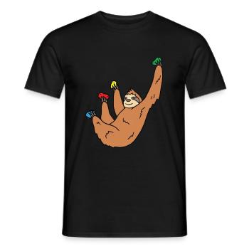 Sloth Climbing Gift - Men's T-Shirt - black - Front - AI Model Male 178 light (178cm)