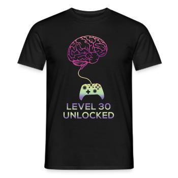 30th birthday level 30 unlocked 30 years 1991 - T-shirt homme - noir - Devant - AI Model Male 178 light (178cm)