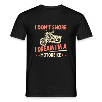 I don't snore I dream I'm a Motorbike - Men's T-Shirt - black - Front - AI Model Male 178 light (178cm)