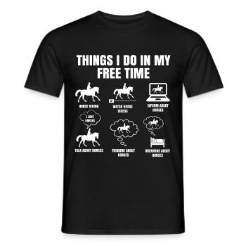 Les choses Que Je Dans Mon Temps Libre Fais des chevaux - T-shirt homme - noir - Devant - AI Model Male 178 light (178cm)