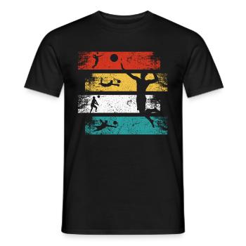 Vintage Volleyballer Retro Beach Volleyball Game - Men's T-Shirt - black - Front - AI Model Male 178 light (178cm)