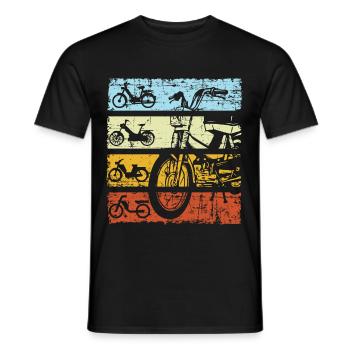 Moped Moped Scooter Mofa Maxi Moped Rider Retro - Men's T-Shirt - black - Front - AI Model Male 178 light (178cm)