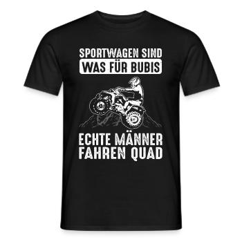 Echte Männer fahren Quad - Männer T-Shirt - Schwarz - Vorne - AI Model Male 178 light (178cm)