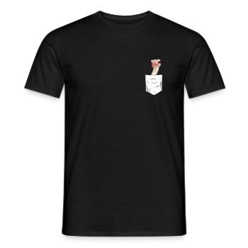 L’autruche d’oiseau dans la poche de la poitrine - T-shirt homme - noir - Devant - AI Model Male 178 light (178cm)