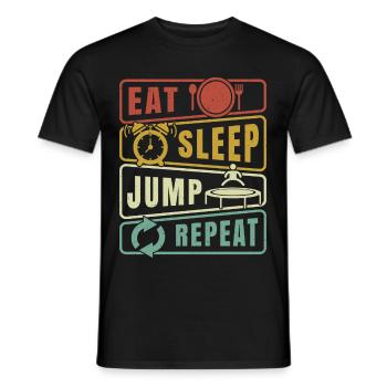 Eat Sleep Jump Repeat Trampolin Jumping Fitness - T-shirt homme - noir - Devant - AI Model Male 178 light (178cm)
